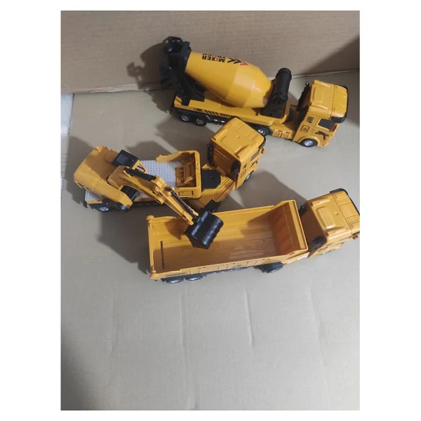 Berattoys 3lü Set Büyük Iş Makinaları Kırılmaz Iş Araçları 28 cm Sürtmeli Kamyon Kepçe Mikser - Görsel 4