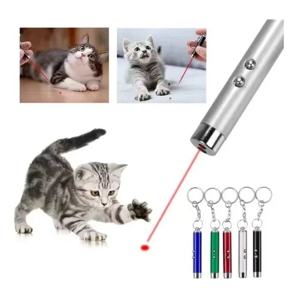 TAREZ 6 Adet Kırmızı Lazer 3in 1 Çok Fonksiyonlu Mini Lazer Fener, Kedi Lazer Oyuncağı - Görsel 2