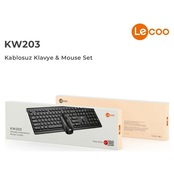 Lenovo Lecoo KW203 Siyah Kablosuz Klavye Mouse Seti - Görsel 8