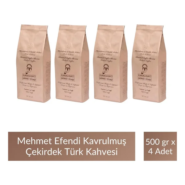 Kurukahveci Mehmet Efendi Kavrulmuş Çekirdek Türk Kahvesi 500 gr 4'lü - Görsel 4
