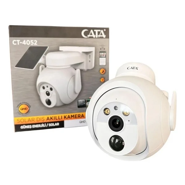 Cata CT-4052 Full HD 3 MP Solar Güneş Enerjili Gece Görüşlü IP Wi-Fi Güvenlik Kamerası - Görsel 4