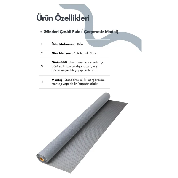 Yeni Nesil Sineklik Pencere Toz Polen Koku Filtresi Rulo Sineklik Respilon Odera Window Air Filter - 70 x 140 cm - Görsel 10
