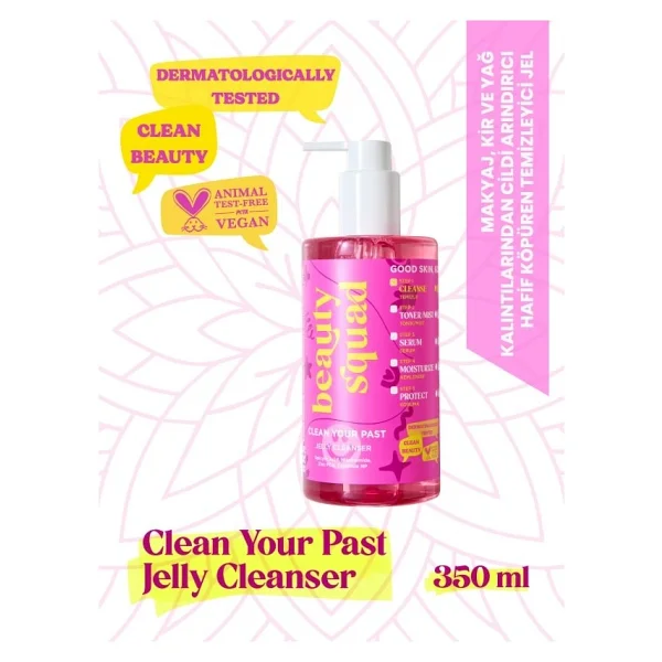 Beauty Squad Clean Your Past Jelly Arındırıcı 350 ml Yüz Temizleme Jeli - Görsel 3