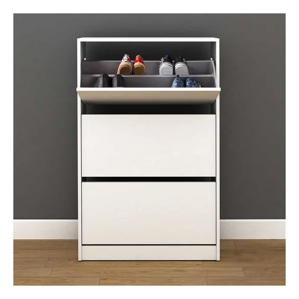Adore Mobilya Flat Duo 3 Katlı Geniş Ayakkabılık Beyaz - Görsel 6