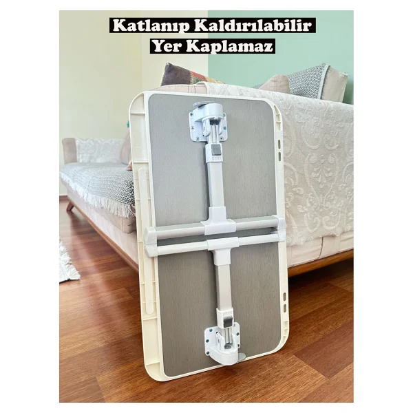 Ayarlanabilir Eğimli Laptop Sehpası Eğimli Laptop Masası Yüksekli Ayarlı Katlanabilir Laptop Sehpası Ye - 60x35x38 - Siyah - Görsel 2