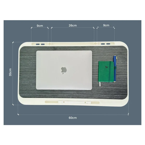 Ayarlanabilir Eğimli Laptop Sehpası Eğimli Laptop Masası Yüksekli Ayarlı Katlanabilir Laptop Sehpası Ye - 60x35x38 - Siyah - Görsel 3