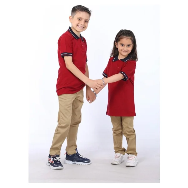 Gümüş Collections Camel Rengi Slim Fit Comfort Keten Okul Pantolonu Beli Lastikli Erkek Çocuk - Görsel 9