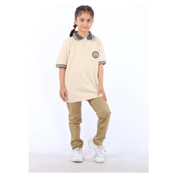 Gümüş Collections Camel Rengi Slim Fit Comfort Keten Okul Pantolonu Beli Lastikli Erkek Çocuk - Görsel 2