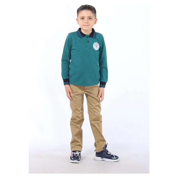 Gümüş Collections Camel Rengi Slim Fit Comfort Keten Okul Pantolonu Beli Lastikli Erkek Çocuk - Görsel 7