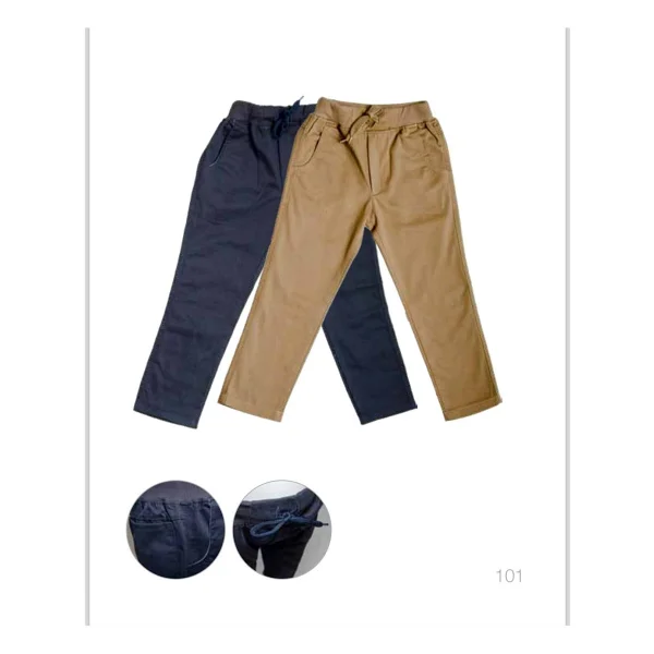 Gümüş Collections Camel Rengi Slim Fit Comfort Keten Okul Pantolonu Beli Lastikli Erkek Çocuk - Görsel 8