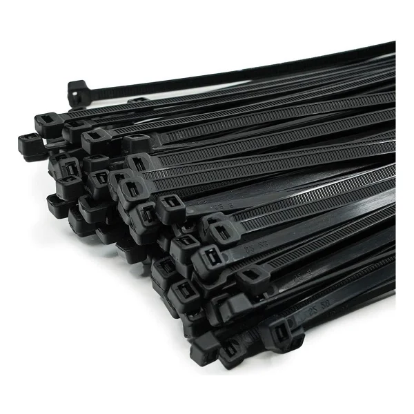 Cırt Kelepçe 3,6X370 mm Plastik 100 Adet Siyah Renk Zip Kablo Bağı Çok Amaçlı Bağlama Uzun - Görsel 2