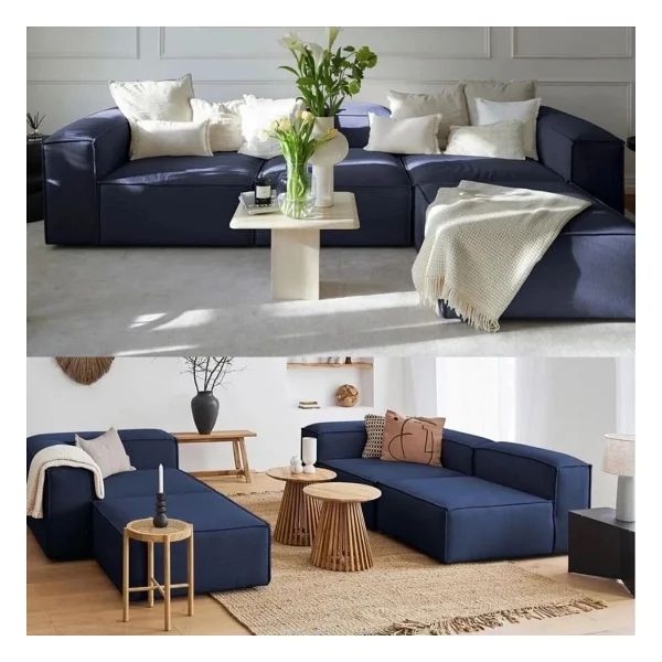 EDSY HOME Mira Relax 4 Modül Köşe Koltuk ( GRİ ) Keten Kumaş - Görsel 9