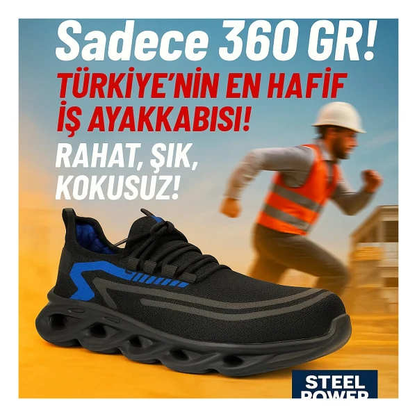 Steel Power Kompozit Spor Iş Ayakkabısı - 44 NO - Görsel 5