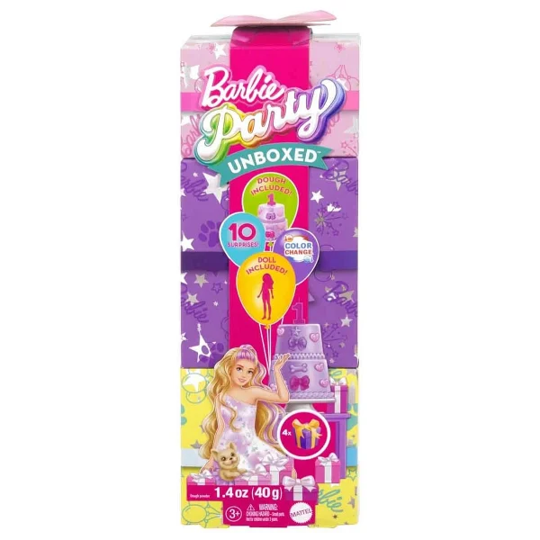 Barbie Parti Paketi Minik Dostumun Doğum Günü Serisi Mor Elbiseli Bebek JFG70 - Görsel 9