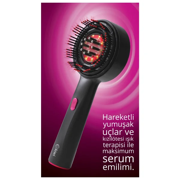Kiwi KFM-8610 Kızılötesi Işıklı Şarjlı Saç Derisi Masaj Tarağı - Görsel 3