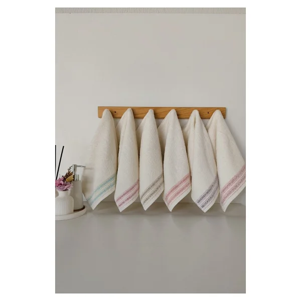 6'lı Mutfak Havlusu Seti - %100 Pamuk Renkli Çizgili Mutfak Havlusu - 30 x 50 cm - Görsel 2