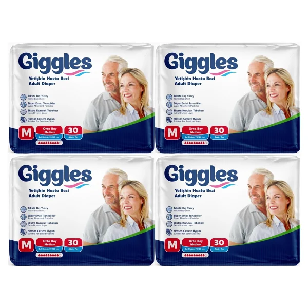 Giggles Belbantlı Orta Boy M 30'lu 4 Adet Hasta Bezi - Görsel 3