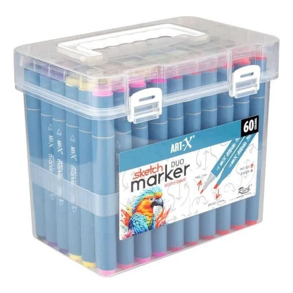 Art-X Sketch Duo 18050 60'lı Çift Taraflı Marker Kalem Seti - Görsel 2
