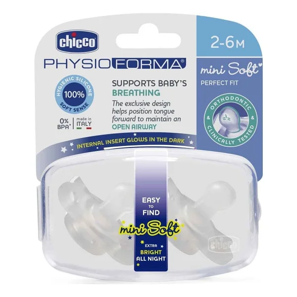 Chicco Physioforma Mini Soft Gece Parlayan 2-6 Ay İkili Silikon Emzik - Görsel 4