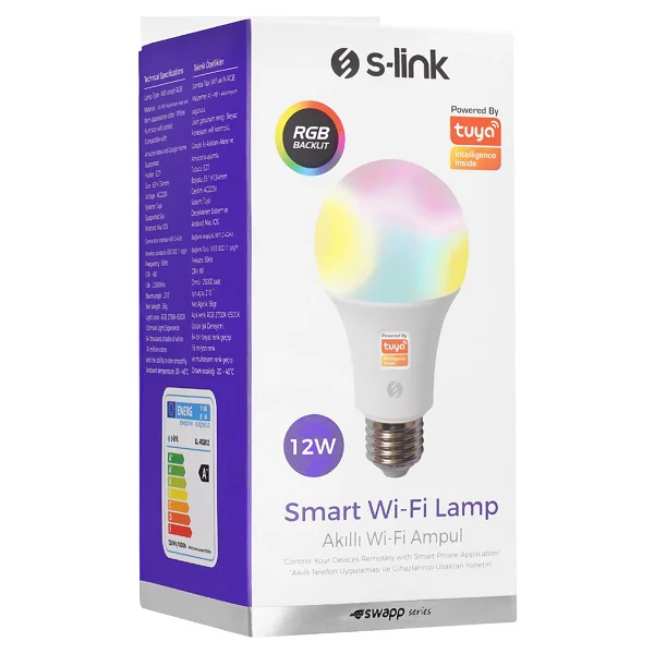 S-link Swapp SL-RGB12 12 W E27 RGB Akıllı LED Ampul - Görsel 6