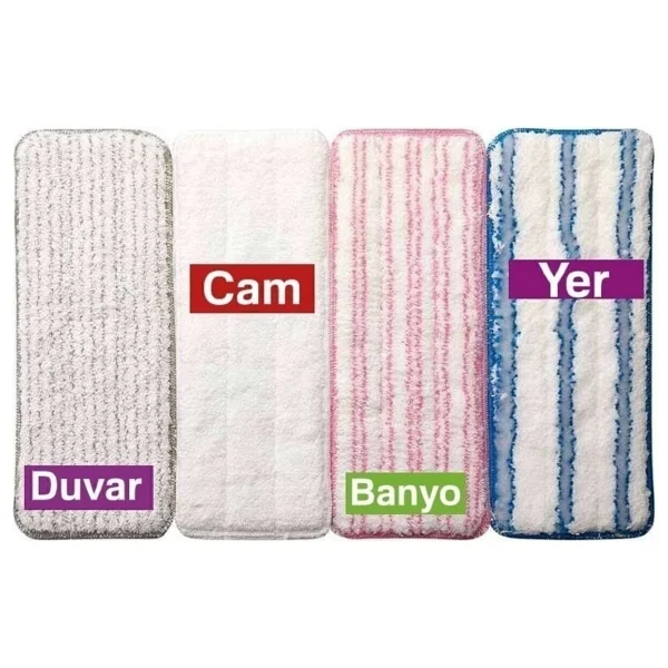 Vip Ahmet Vip Set Pro ve Junior Mop Yedek Bezi 4'lü VP-611 - Gri - Görsel 3