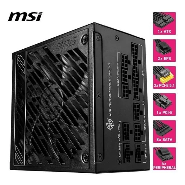 MSI MPG A1000GS Gen5.1 1000 W Power Supply - Görsel 5