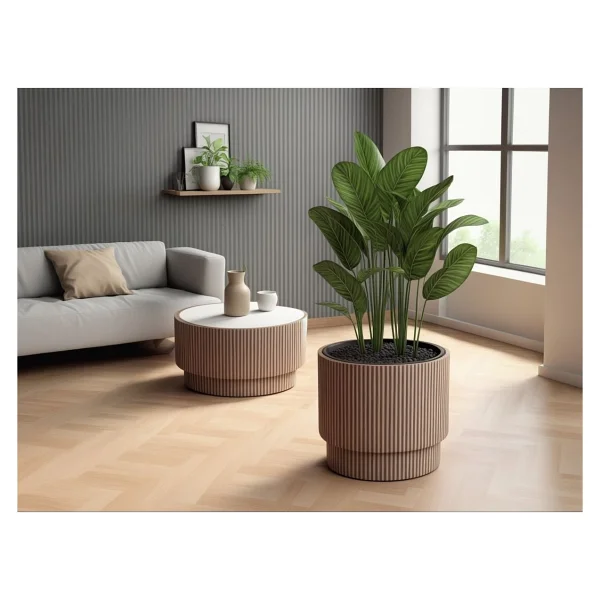 Elite Vega Model Büyük Dekoratif Modern Saksı ve Vazo 30 Lt ( 36.6 cm x 36.6 cm ) Iç Hazneli 1 Adet - Görsel 3