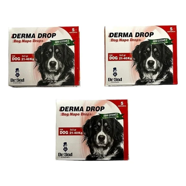 Köpekler Için Ensedamlası Dışparazit Deri Bakım Maxi Derma Drop 21-40 kg X3 - Görsel 2
