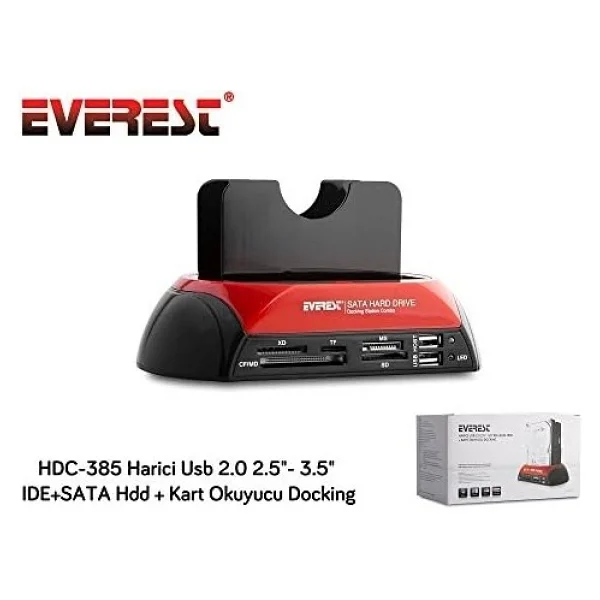 Everest HDC-385 USB 2.0 2.5"-3.5" Docking Harddisk Kutusu - Görsel 3