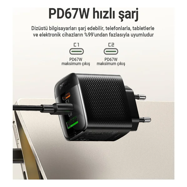 Acefast A108 67 W Hızlı Şarj Adaptörü - Görsel 8