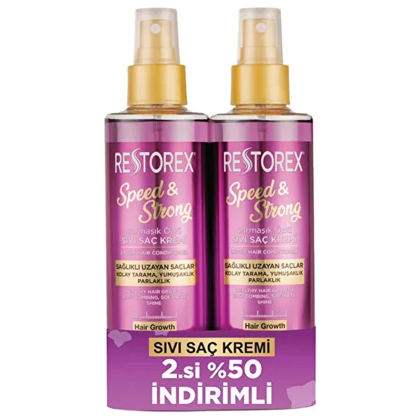 Restorex Speed & Strong Sarmaşık Özlü 200 ml 2 Adet Sıvı Saç Kremi - Görsel 2