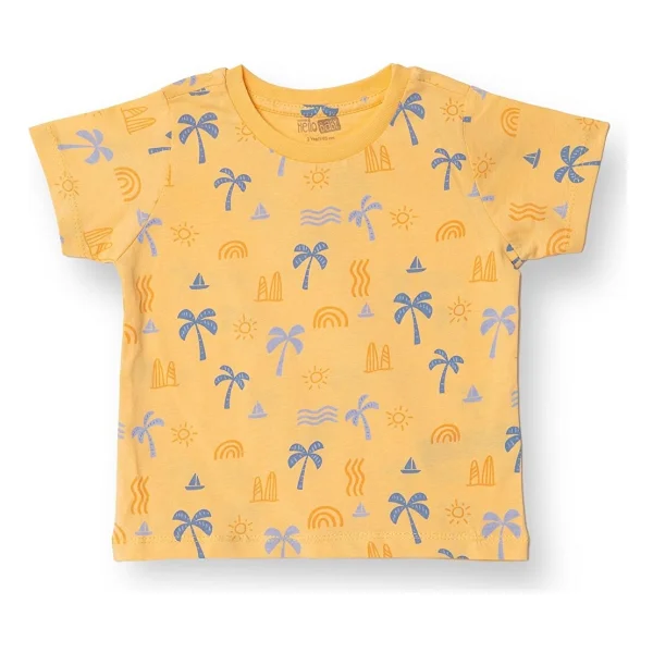 Hellobaby Basic Erkek Palmiye Ağacı Baskılı T-Shirt Erkek Bebek - Desenli - 6 Ay - Görsel 7