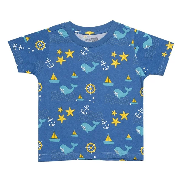 HelloBaby Basic Erkek Yaz Baskılı T-Shirt Erkek Bebek 4 Yaş - Görsel 4