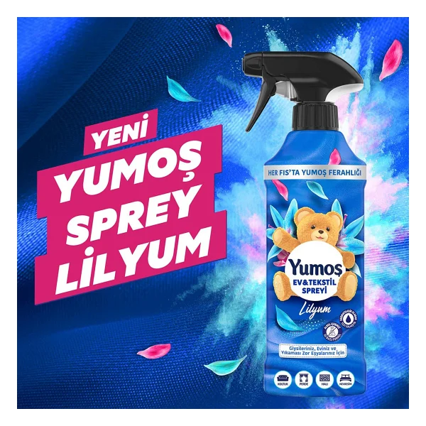 Yumoş Ev ve Tekstil Spreyi Lilyum 450 ml X1 Yumoş Ev ve Tekstil Spreyi Orkide 450 ml X1 - Görsel 3
