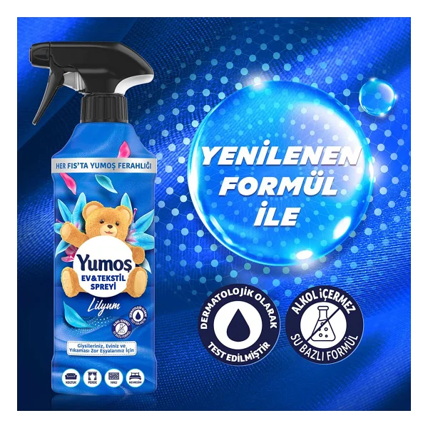 Yumoş Ev ve Tekstil Spreyi Lilyum 450 ml X1 Yumoş Ev ve Tekstil Spreyi Orkide 450 ml X1 - Görsel 4