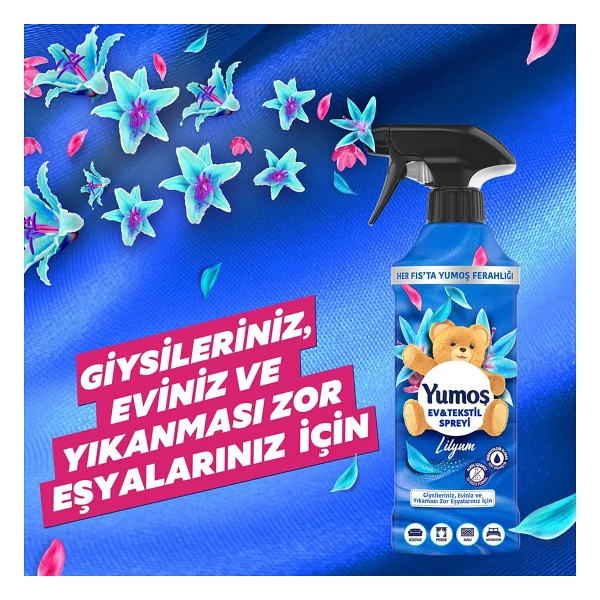 Yumoş Ev ve Tekstil Spreyi Lilyum 450 ml X1 Yumoş Ev ve Tekstil Spreyi Orkide 450 ml X1 - Görsel 5