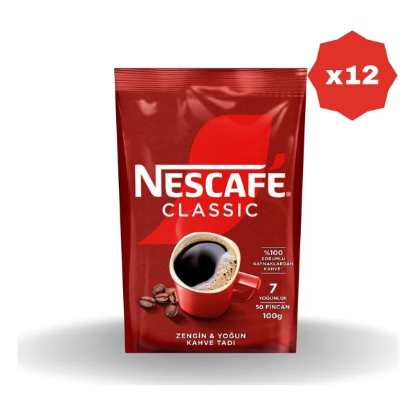 Nescafe Classic Granül Kahve 100 gr Eko Paket 12'li - Görsel 2