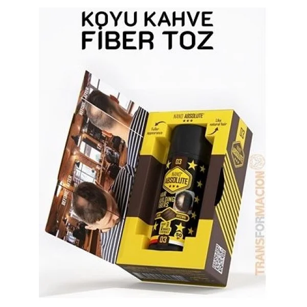Nano Absolute Saç Fiber Topik Toz Koyu Ton Kahverengi - Renkli - Görsel 2