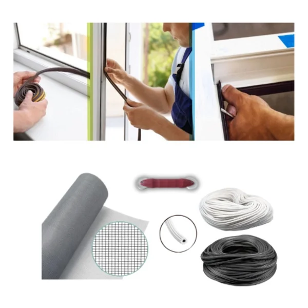 Netpen 3'lü Sineklik Seti 500x120 Cm Tül, 18 Mt. Beyaz Conta, Fitil Çekme Aparatı - Görsel 2
