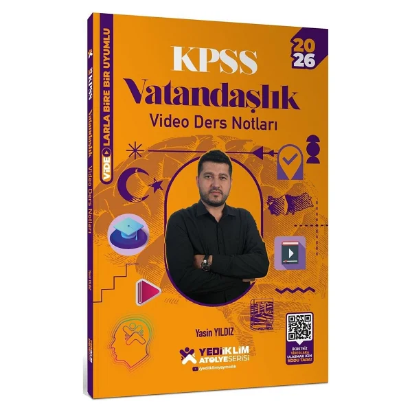 Yediiklim Yayınları 2026 KPSS Genel Kültür Atölye Vatandaşlık Video Ders Notları - Görsel 3
