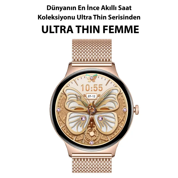 Logia Ultra Thin Femme Altın Akıllı Saat - Görsel 2