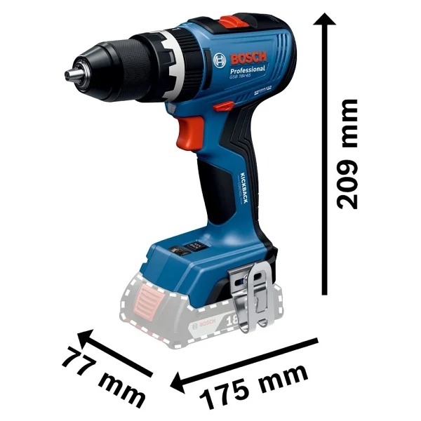 Bosch GSB 18V-65 Çift Akülü 2 Ah Darbeli Matkap - Görsel 4