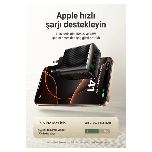 Acefast A108 67 W Hızlı Şarj Adaptörü - Görsel 6