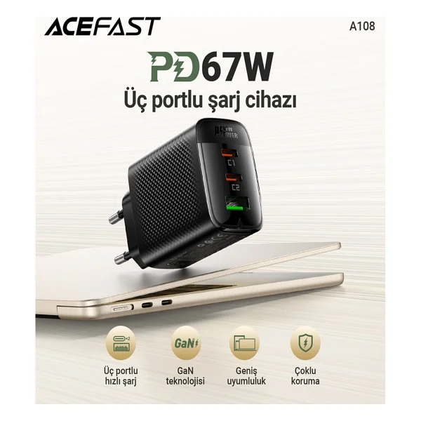 Acefast A108 67 W Hızlı Şarj Adaptörü - Görsel 7