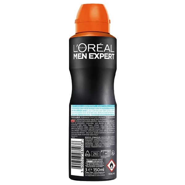 L'Oreal Paris Men Expert Carbon Protect 150 ml Erkek Deodorant - Görsel 2