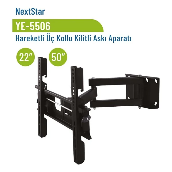 NextStar YE-5506 22-50 inç Hareketli TV Askı Aparatı - Görsel 3