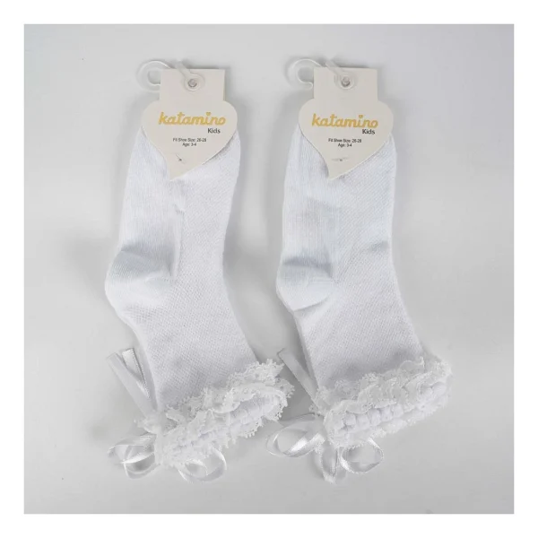 Nessiworld Katamino Ayçıl Aks. Kız Soket Çorap K22230 Beyaz - Görsel 3