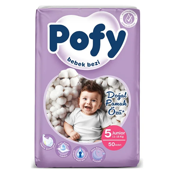Pofy 5 Numara Junior 50'li Bebek Bezi - Görsel 8
