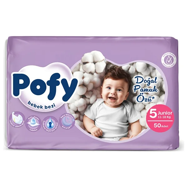 Pofy 5 Numara Junior 50'li Bebek Bezi - Görsel 10