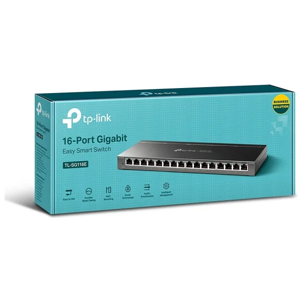 TP-Link TL-SG116E 16 Port 10/100/1000 Mbps Gigabit Switch - Görsel 2